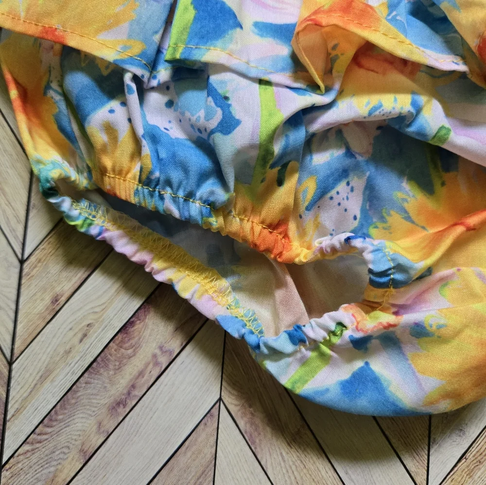 Boho Baby Girl Sunflower Summer Set Yellow Ribbed Bodysuit Ruffle Bloomer Outfit